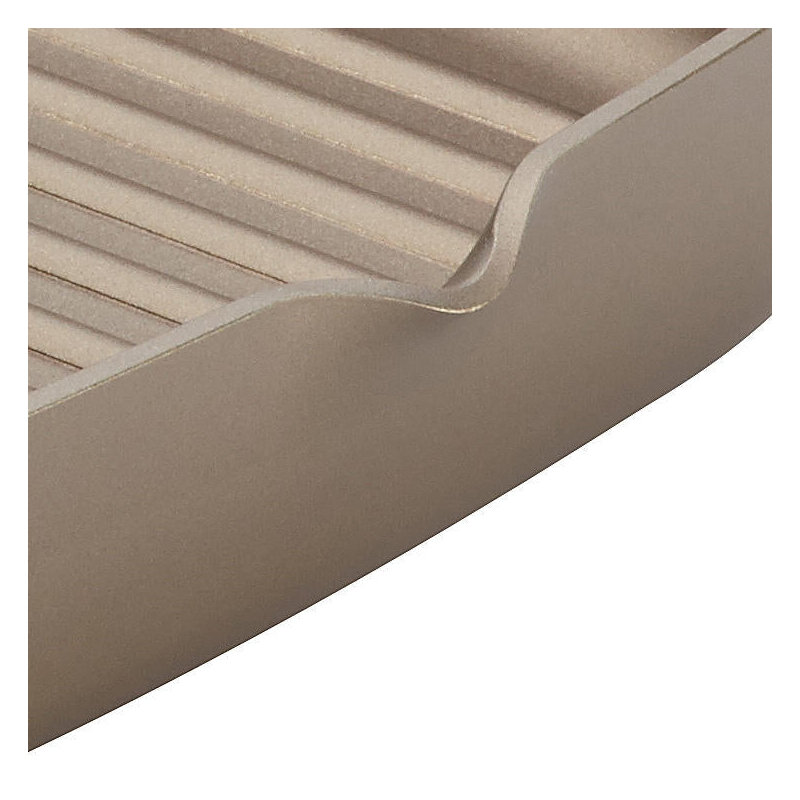 Anolon Advanced Hard Anodized Nonstick Deep Square Stovetop Grill Pan with Pour Spouts, 11 Inch, Bronze