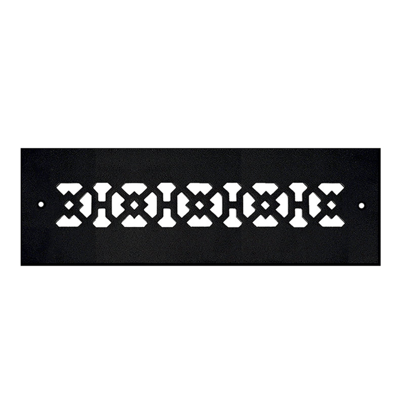 Ouverture de conduit 2 po x 10 po AIR RETOUR | Grille d'air lourde en fonte d'aluminium (4 po x 12 po au total) | Thermolaqué