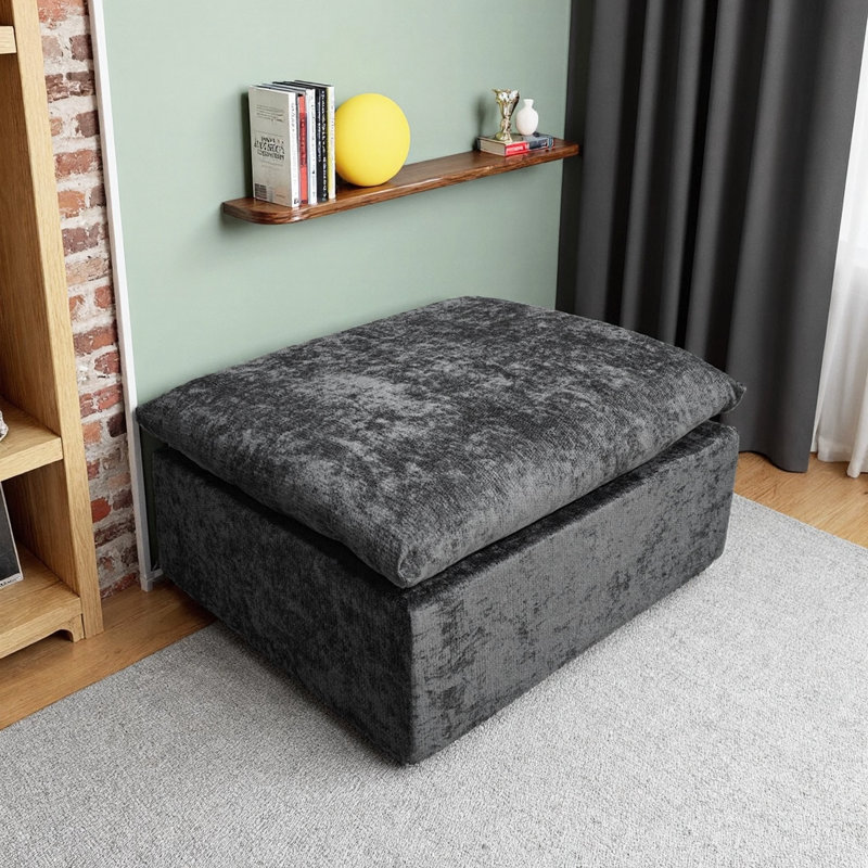 Canapé modulaire gris avec velours côtelé et méridienne confortable, sans assemblage pour la méridienne Boost