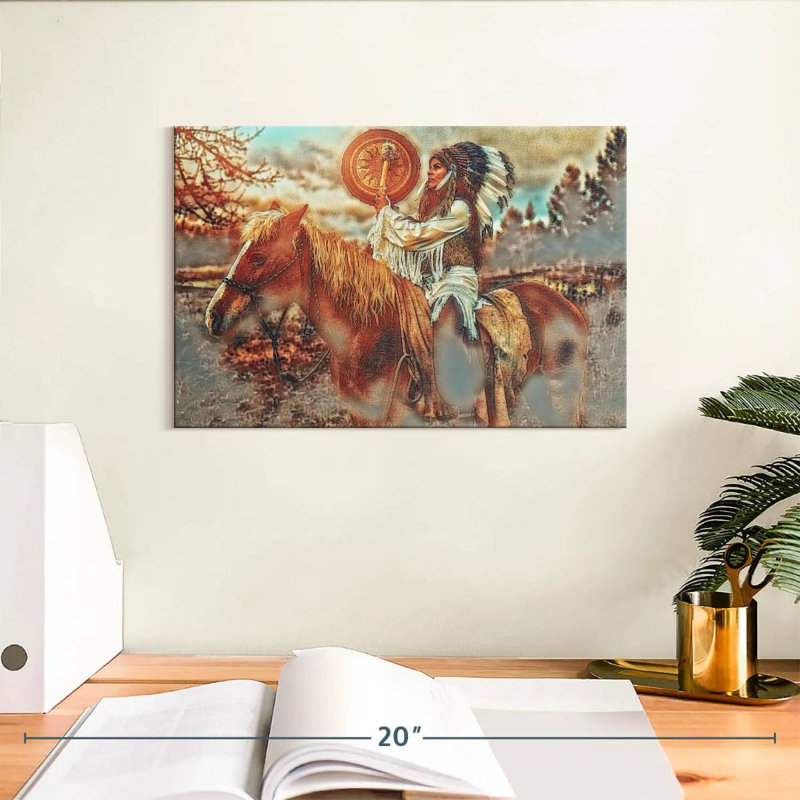 Cheval de guerre indien Lelar, H 8 po x l 12 po