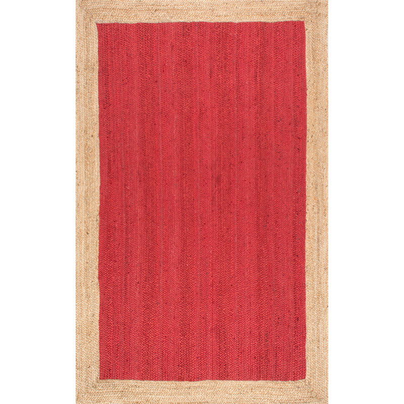 Tapis d'intérieur en jute rouge Giard, Rectangulaire 3 pi x 5 pi