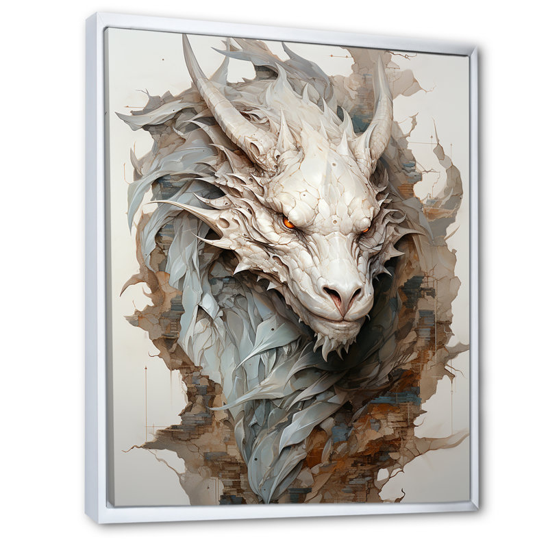 Dragon S Enchanted Realm sur impression sur toile, H 44 po x l 34 po x P 1,5 po, Cadre flottant blanc