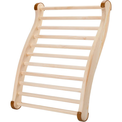 Sauna Backrest Sauna Accessories Wooden Slip-Resistant Non-Toxic Comfortable S-Shape Design