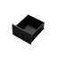 Grande commode noire à 10 tiroirs avec design contemporain, poignées dorées et surface imperméable pour espace de vie principal moderne avec poignées-215890920