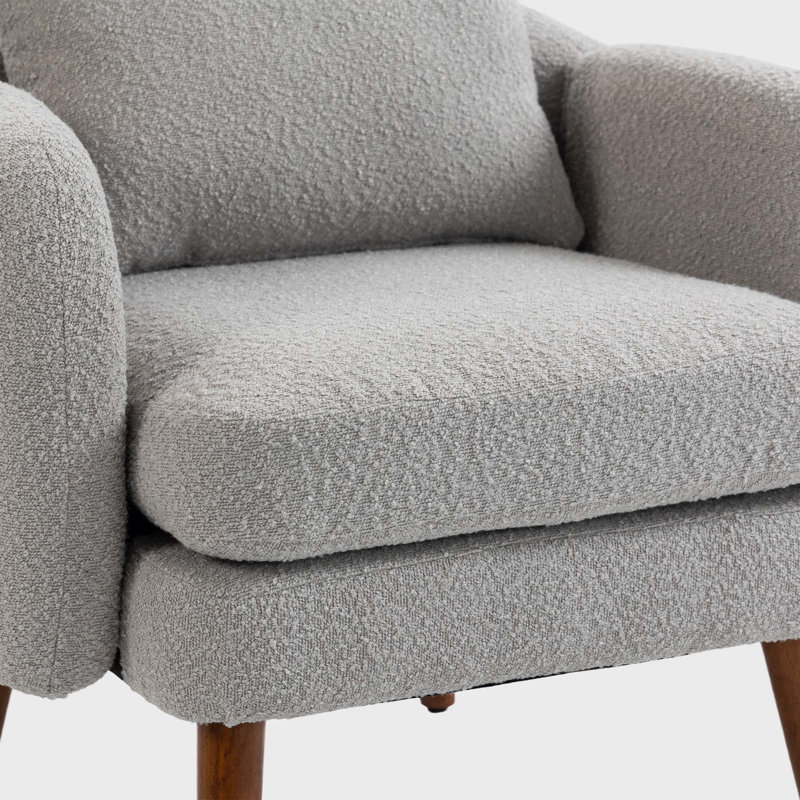 Keiden Upholstered Armchair, Gray Boucle