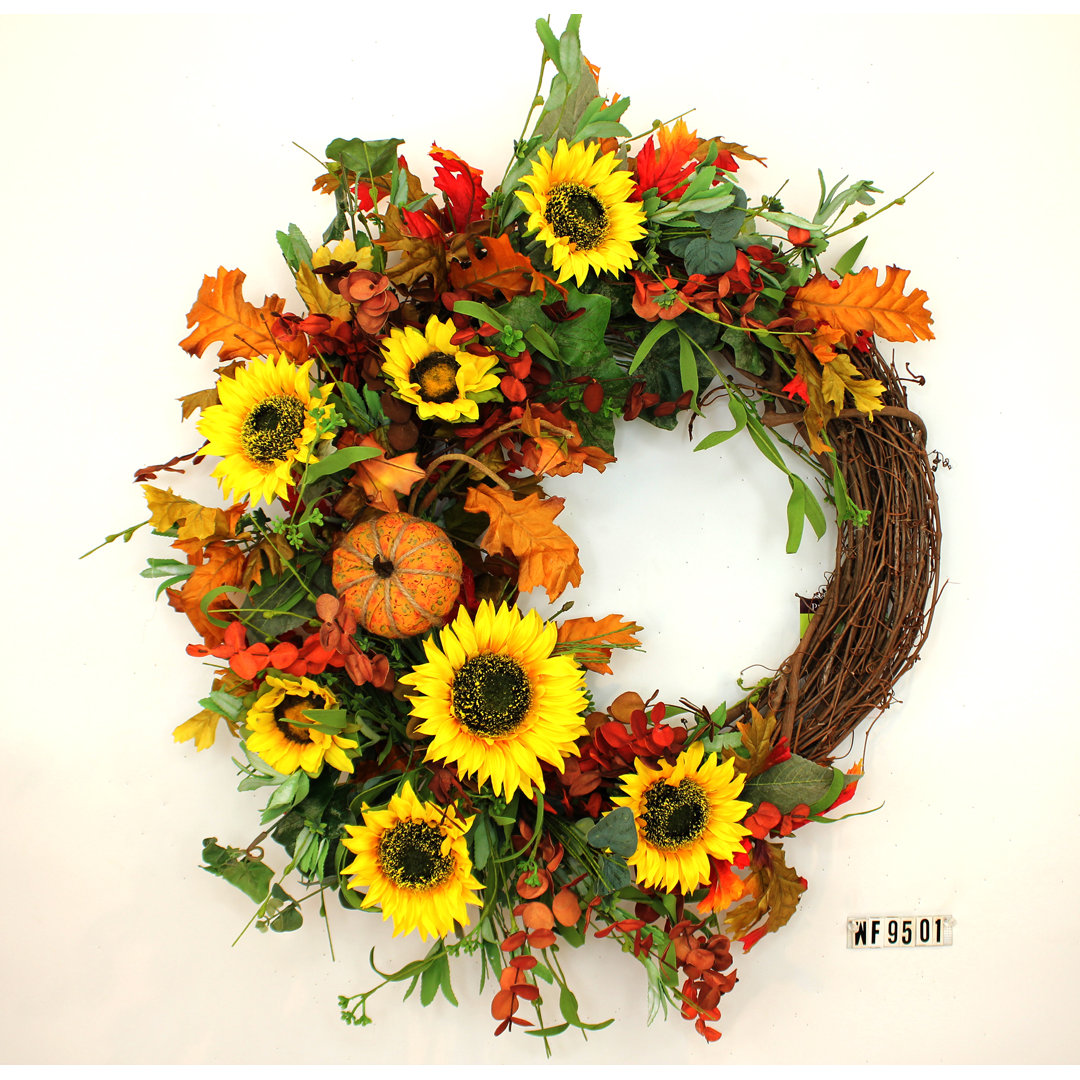 Faux Mixed Assortment Silk 24'' Wreath August Grove®