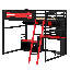 Lit mezzanine en bois avec bureau-1339748977
