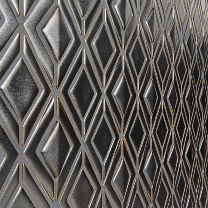 Nabi Jewel 3D Glossy Glass Mosaic Tile, Gunmetal Gray