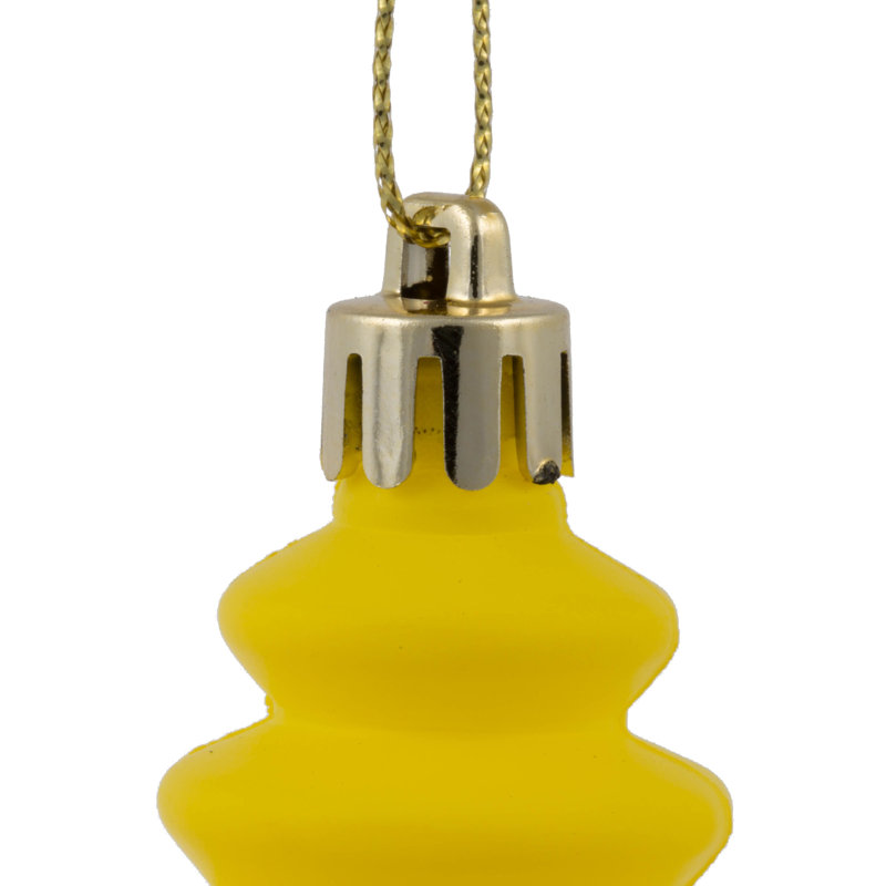 7" 4-Finish Finial Ornament, Yellow