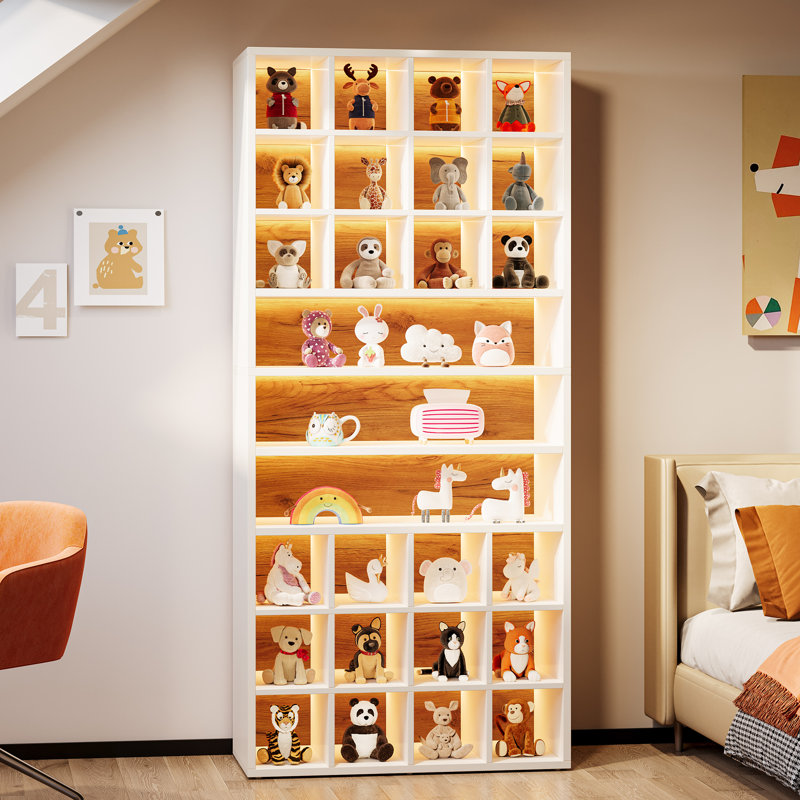Vitrine avec éclairage DEL, vitrine à 9 niveaux pour objets de collection