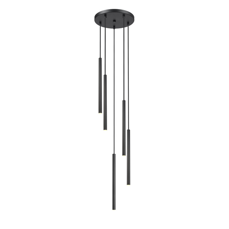Lustre 5 lumières Mahlum, Noir mat