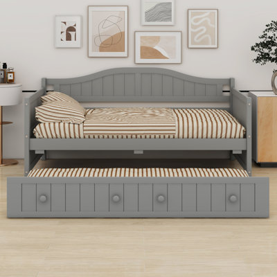 Modern Wood Daybed with Trundle Bed