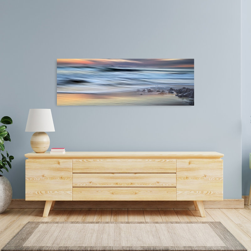Art mural abstrait flou océanique, 16" H x 48" W