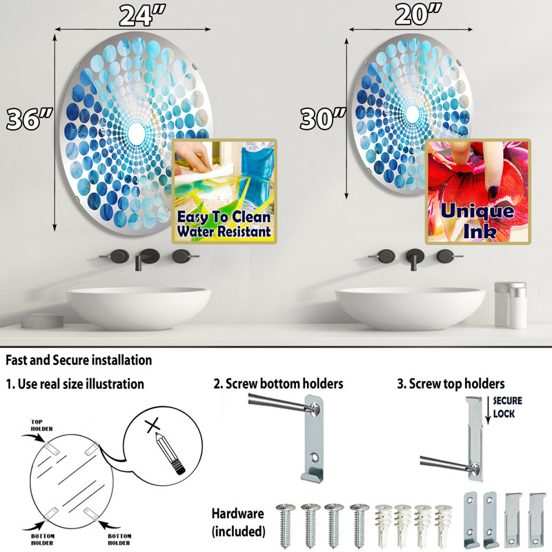 Circle Mirror, 29,5 po x 19,6 po
