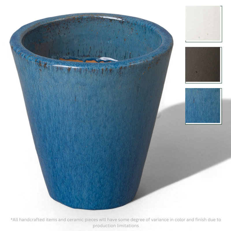 Lowden Handmade Ceramic Planter, Blue, 12" H x 12" W x 12" D