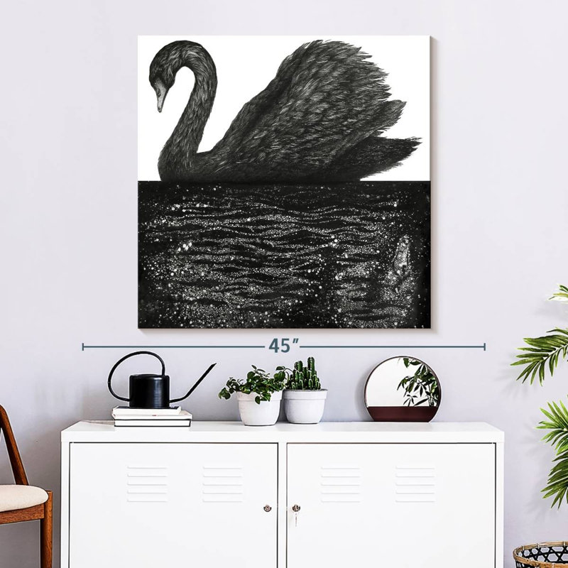 Brampt Black Swan Reflection, 33" H x 33" W