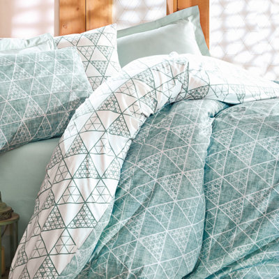 Ensemble de housse de couette en coton 4 pièces Voncile Mint