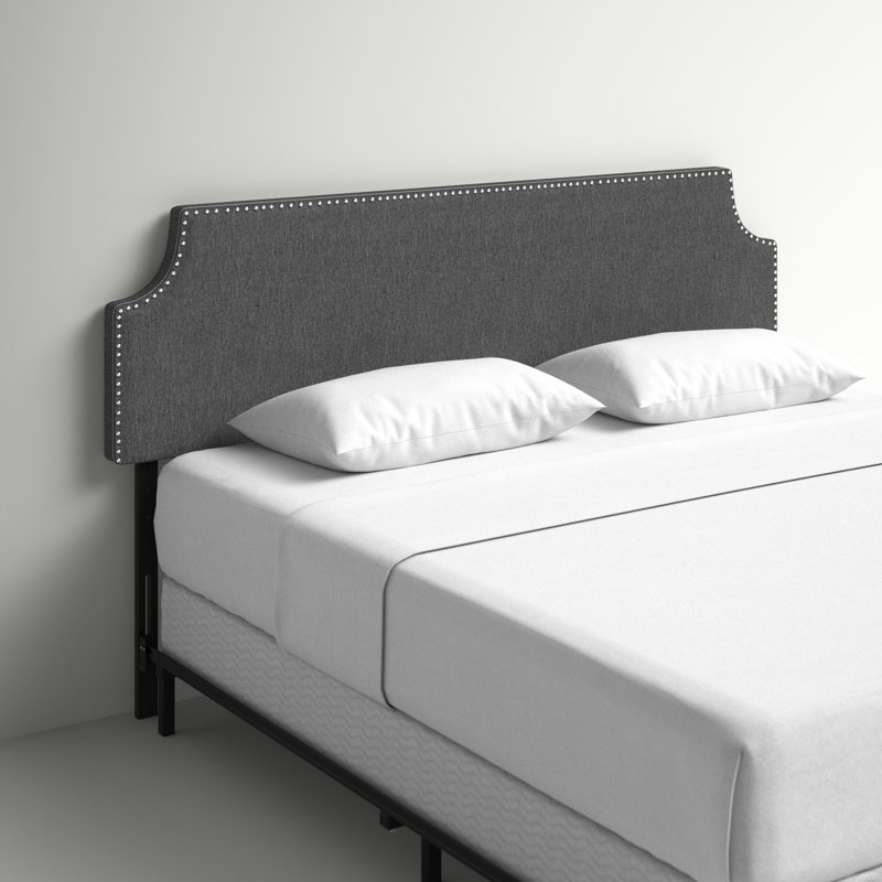 Laura Full Vinyl Headboard, King, Gray Performance Velvet
