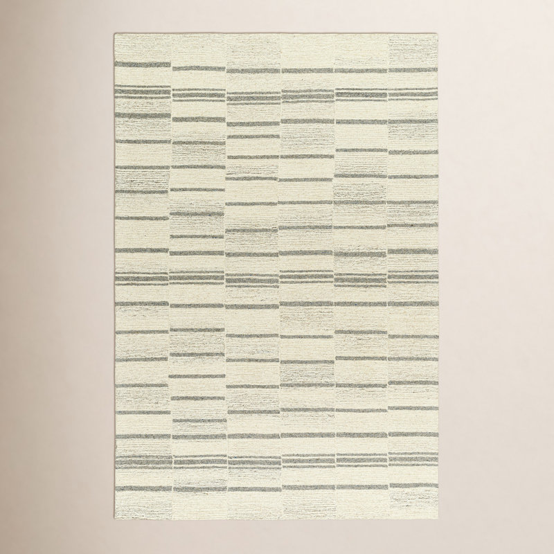 Androulla Wool Striped Indoor Rug, Rectangle 2' x 3'
