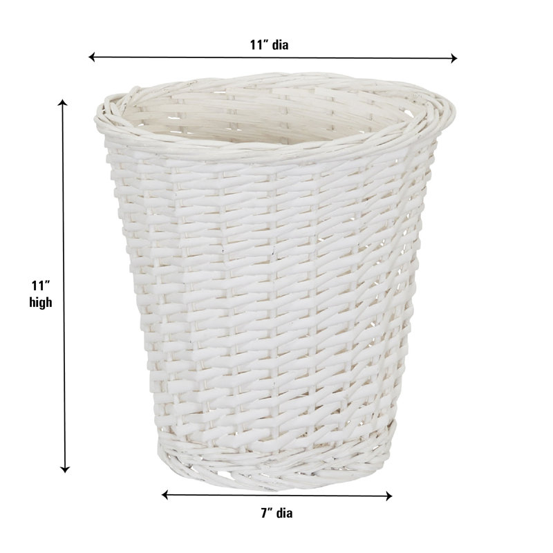 Corbeille pour déchets Willow Weave, Blanc