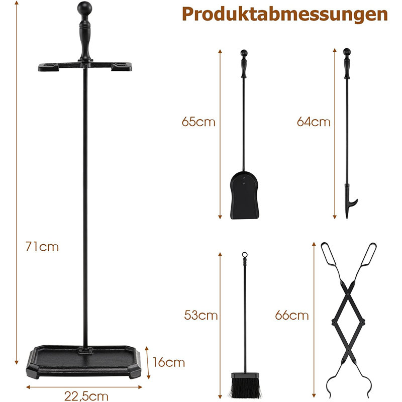 Pacheco Iron Fireplace Tool Set