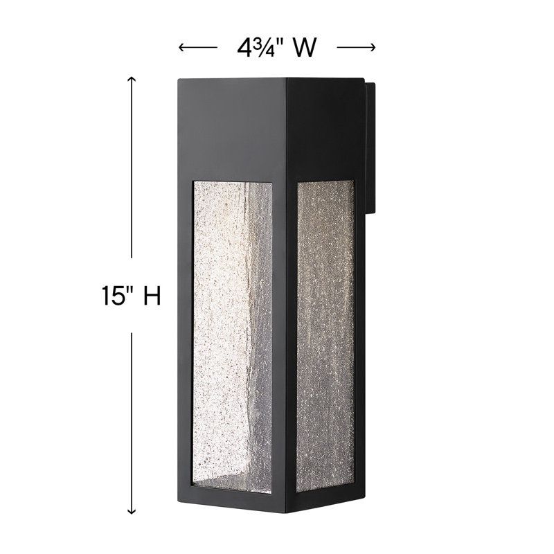 Rook LED Outdoor Flush Mount, Satin Black, 6.5W, 15" H x 4.8" W x 4.8" D