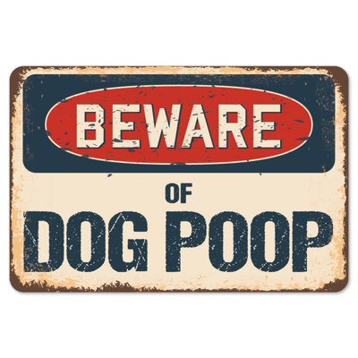 Decal-Dog Poop_Beware Of Dog Poop Rustic Sign Signmission Classic Rust Wall Plaque Decoration