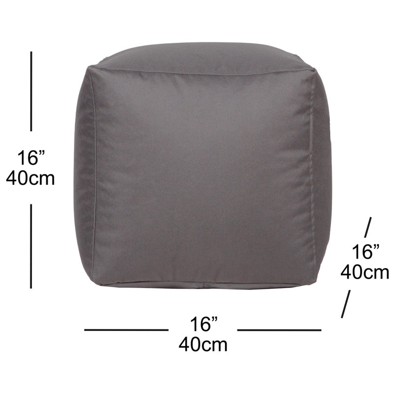 Repose-pieds de 16 po Pedrick, Mélange de polyester gris foncé