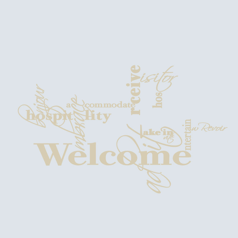 Text & Numbers Non-Wall Damaging Wall Decal, Light Beige