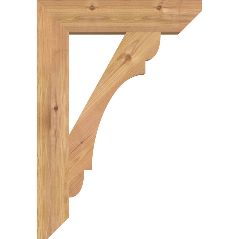 Wood Bracket/Corbel, 26"H x 3.5"W x 18"D, Western Red Cedar (Smooth)