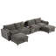 136'' Modular Sectional Sofa with Console, Cup Holder, USB Charger, Movable Storage Ottoman, Pull-line&Tufted Design, U-Shaped Oversized Chenille Sofa for Living Room&Apartment,2 Colors-129047444