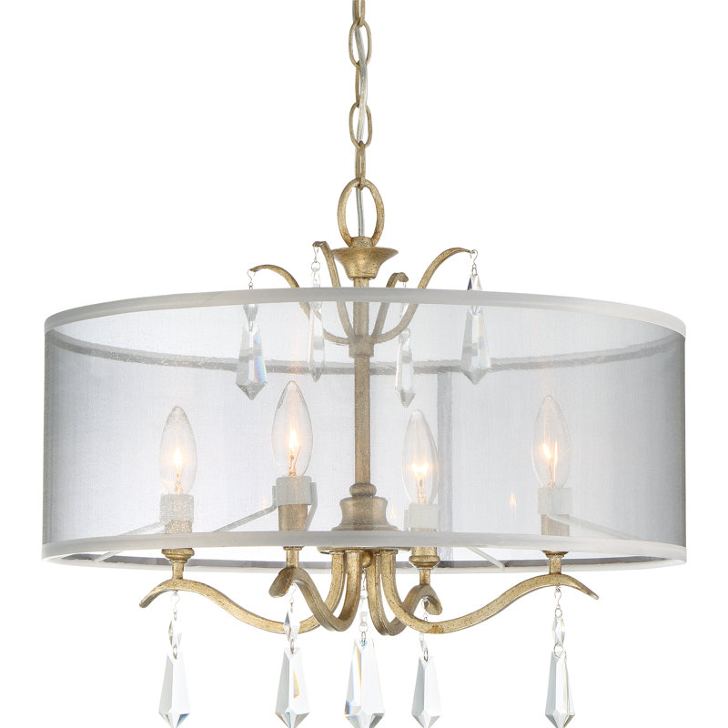 Vogan 4 - Light Dimmable Drum Chandelier, Black