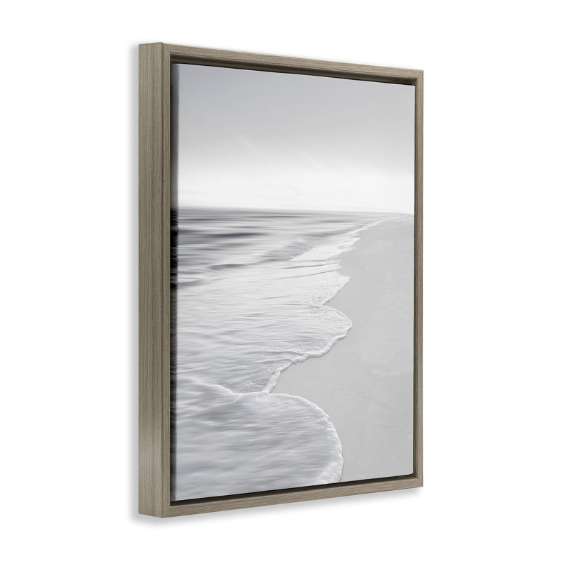 Cadre flottant Foamy Beach Coast, design par Maggie Olsen, H 21 po x l 17 po, Cadre flottant orme Montalcino