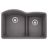 Diamond SILGRANIT 32" L x 20.88" W Double Bowl Undermount Kitchen Sink with Low Divide
