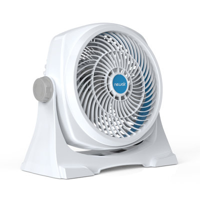 Newair 12 in. Portable Desk & Table Fan in White, Powerful 3-Speed Airflow, 360 Pivot, Up to 15 ft