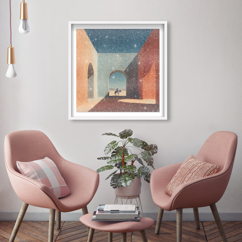 Cobalt Frontier Print by Oliver Gal, 25.5"H x 25.5"W, White Shadowbox