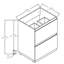 Meuble-lavabo de salle de bain autoportant 24 po 24 po avec double tiroir en bois d'ingénierie avec fonction captivante