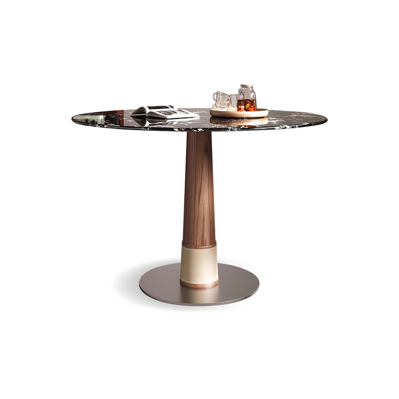 Table de salle à manger noire et noyer, H 29,53 po x L 35,43 po x l 35,43 po