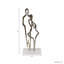 Figurine de couple romantique décorative en métal avec base en marbre pour décoration intérieure - statue décorative artistique pour le salon - 15 po, or et blanc