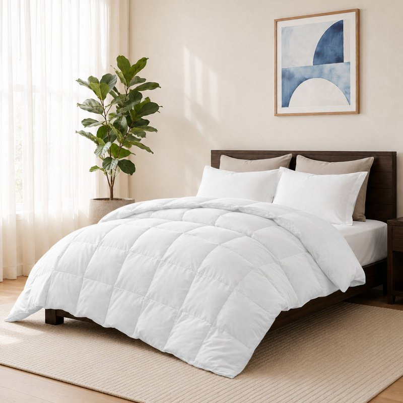  Insertion de couette en duvet synthétique toutes saisons Luxury, Édredon très grand californien, Blanc