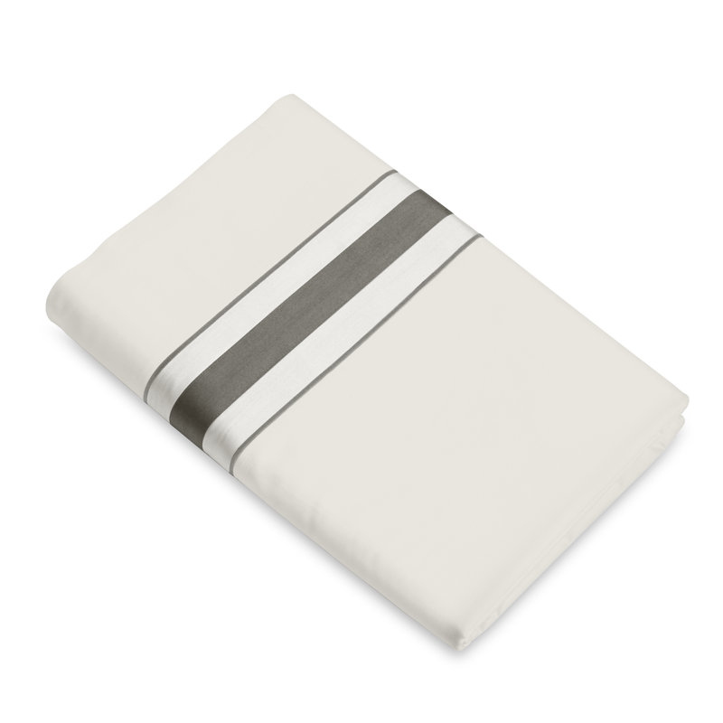 Dimora Flat Sheet, King Flat Sheet, Pearl/Lead Gray