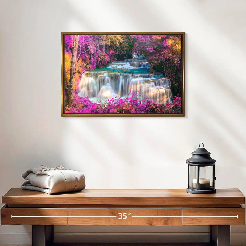 Chutes d'eau, Cadre flottant doré, 19 po x 13 po