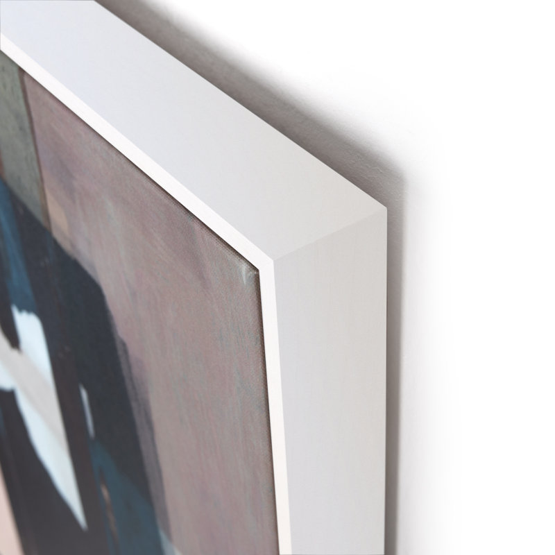 Large Abstract Matte Canvas with White Maple Frame