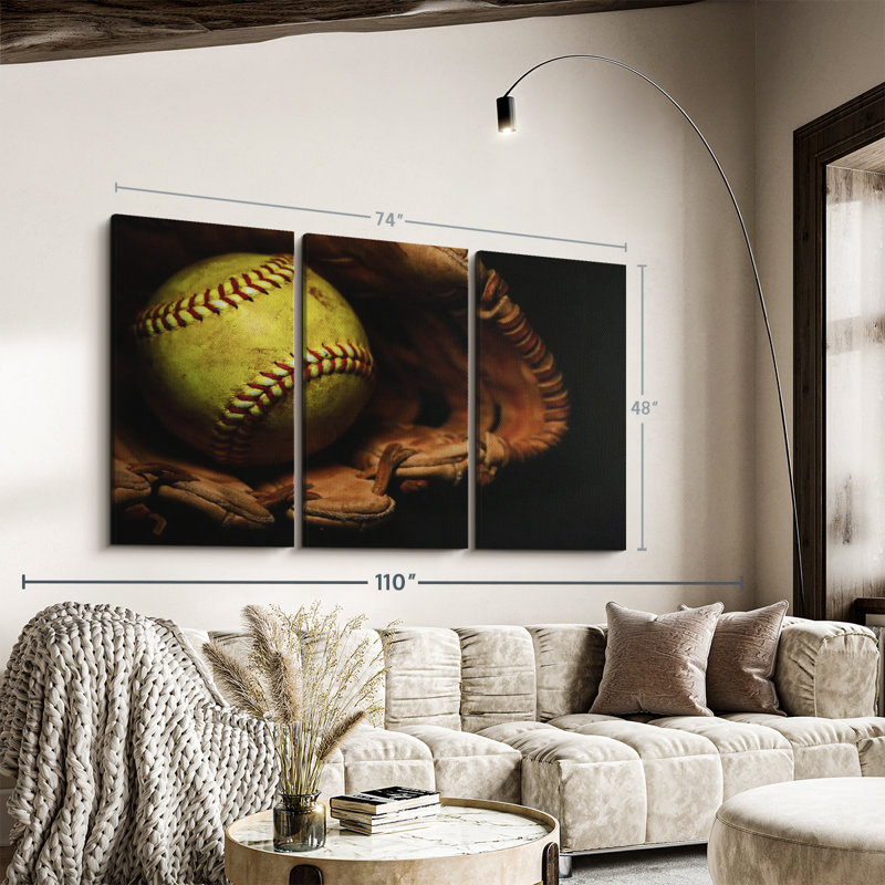 Sport «Classic Softball Canvas Print» sur, H 74 po x l 48 po