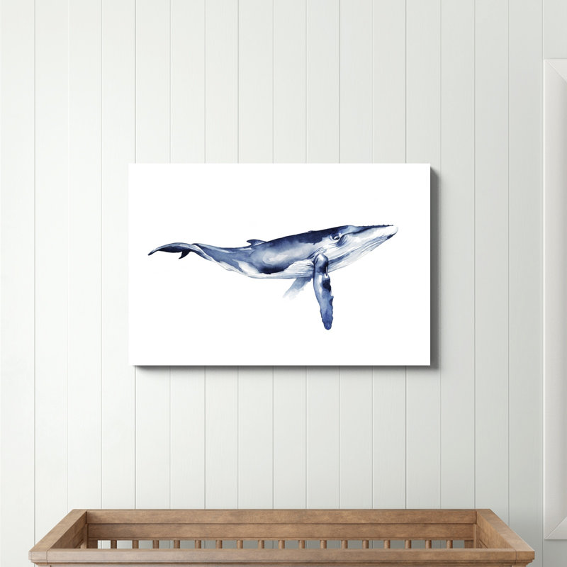 «Whale Portrait I», peinture sur toile, H 24 po x l 36 po