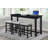 4pc Counter Height Dining Set Black Finish Counter Height Table w Drawer Built-in USB Ports Power Outlets and 3 Stools Casual Dining Furniture
