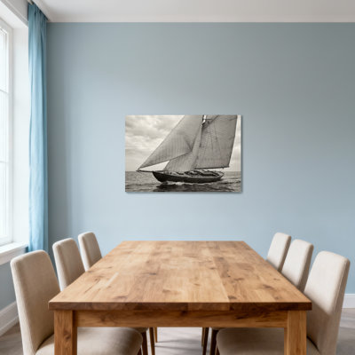 Fashion Sailing Boat On Ocean With Full Sails