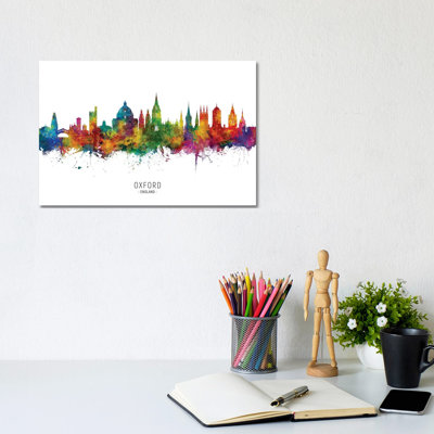 Oxford England Skyline by Michael Tompsett - Wrapped Canvas Painting