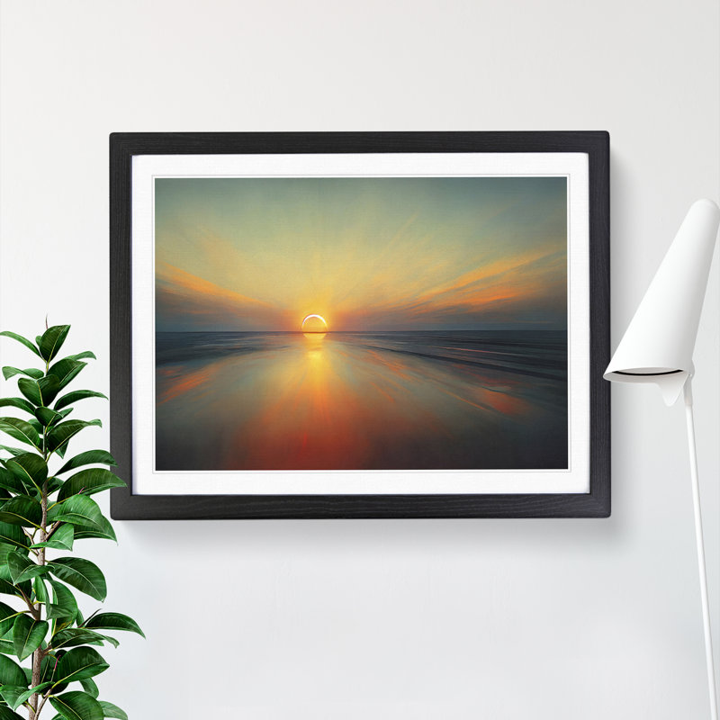 Serene Sunrise - Single Picture Frame Print, 46cm H x 64cm W x 2cm D, Black