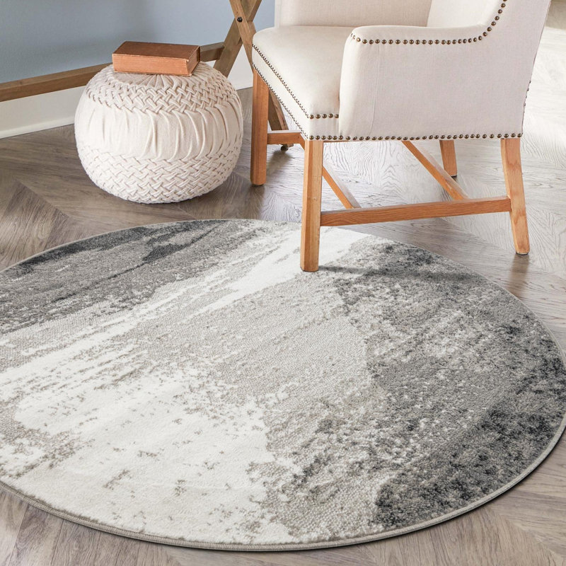 Tapis Ivy Bronx Glomma Nathanyl noir, Rond 10pi